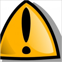 Warning Sign Orange Rounded clip art
