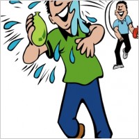 Water Balloon Throw And Hit clip art
