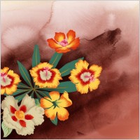 watercolor flowers series psd