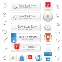 web20 download button icon vector