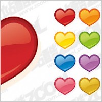 web2.0 style heart-shaped icon vector material