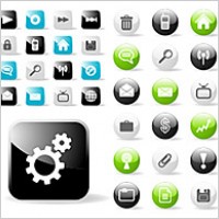web2.0 web design round with a square icon icon vector material