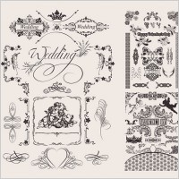 wedding lace pattern vector