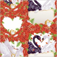 westernstyle wedding greeting card vector