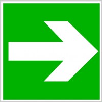 White Arrow In A Green Rectangle clip art