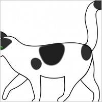 White Cat Walking clip art