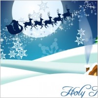 Winter, Christmas, Santa Claus, Reindeer Vectors