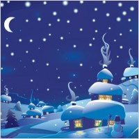 Winter Christmas Scene Vector Illustration