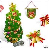 Winter clothing and Christmas icon vector material