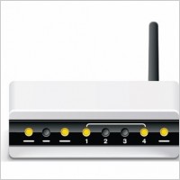 Wireless ADSL Modem Router Vector