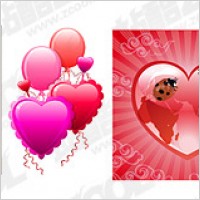 With texture of the heart-shaped elements vector material