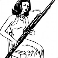 Woman Playing Bassoon clip art