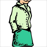 Woman Standing Smiling Cartoon clip art