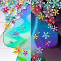 woman with flowers vector 3