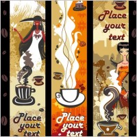 women and coffee theme vector