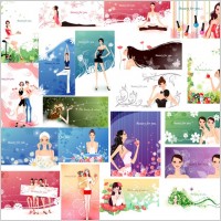 women and fashion pattern vector plant 1
