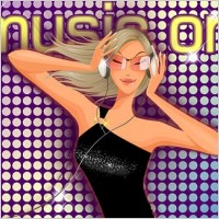 women enjoy the music vector fashion