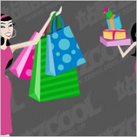 Women shopping vector material