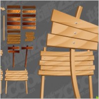 Wood-grain arrow signs vector material