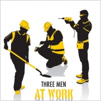 workers vector silhouette