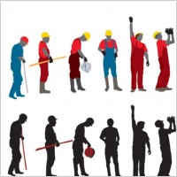 workers with the silhouette image 03 vector
