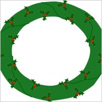 Wreath Of Evergreen, With Red Berries clip art