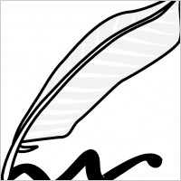 Writing Using A Feather And Ink clip art