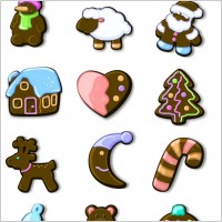 Xmas gingerbread icons pack