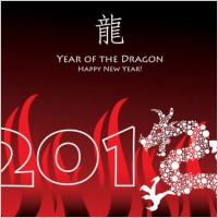 year of the dragon cards 04 vector