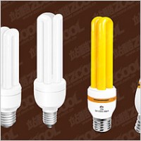 Yellow and white energy-saving lamps vector
