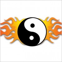 YING YANG FIRE VECTOR