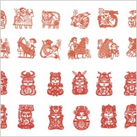 zodiac of papercut vector b