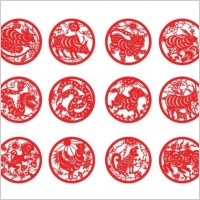 zodiac papercut vector