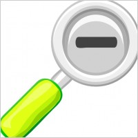 Zoom Out Lens Icon clip art