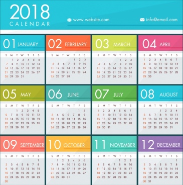 2018_calendar_template_bright_colorful_modern_design_6829754