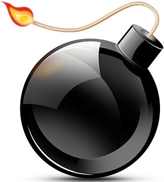 Black Burning Bomb Icon PSD