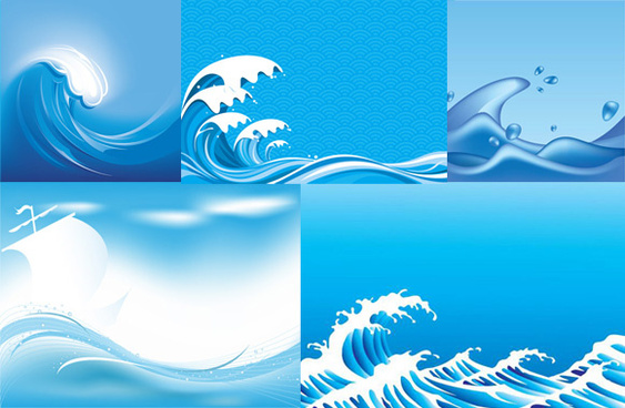 Shiny blue wave background Free vector in Adobe Illustrator ai ( .AI