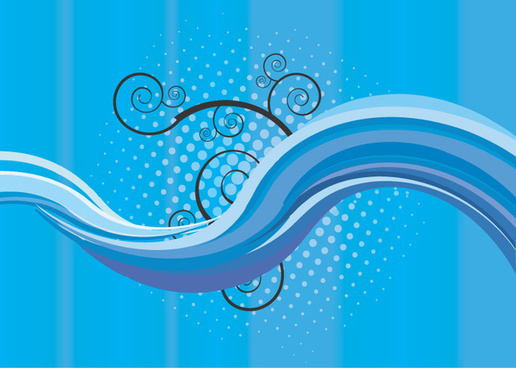 Blue Wave Background Free vector in Encapsulated PostScript eps ( .eps