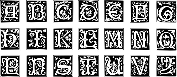 Decorative Letter Set Clip Art Free Vector In Open Office Drawing