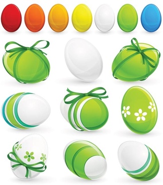 free vector colorful easter egg set