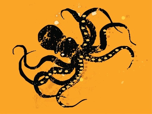 orange and black reversible octopus