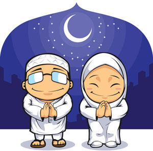 vector muslim clip art praying on eid al adha