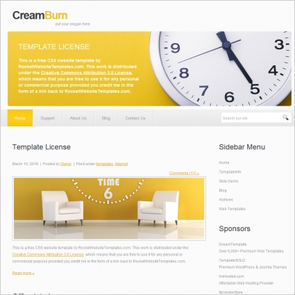 Cream Burn Template