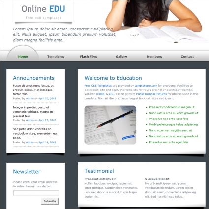 Free Website Templates on Education Free Website Templates For Free Download