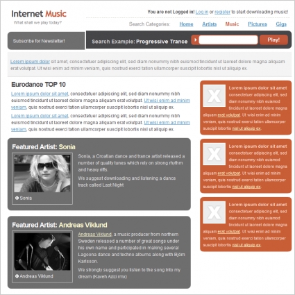 Internet Broadcast Xhtml And Css Template