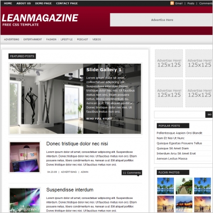 Magazine Layout Templates on Lean Magazine Template Free Website Templates For Free Download
