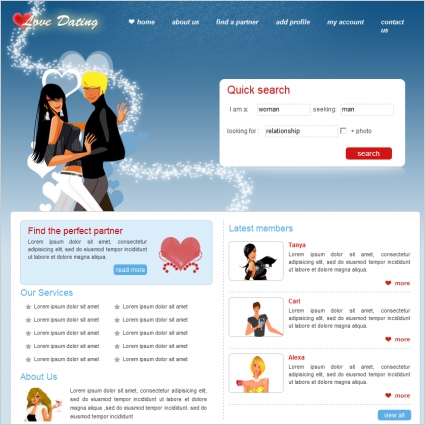 Love Dating Template free Free website templates