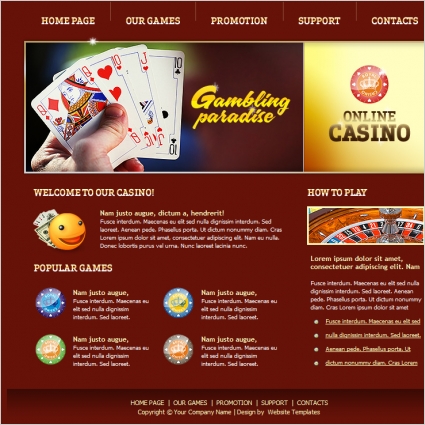 Poker Affiliate Website Template