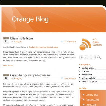 Blog Templates Free on Orange Blog Template Free Website Templates For Free Download