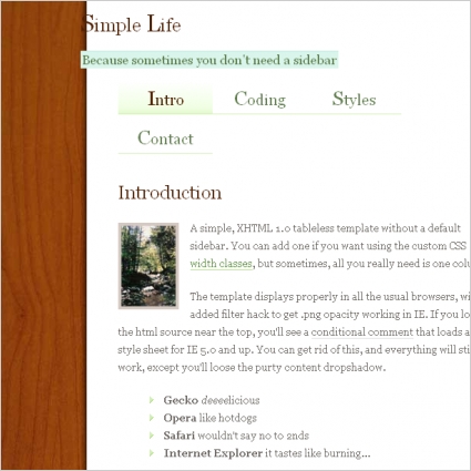 Simple Website Templates on Simple Life Template Free Website Templates For Free Download